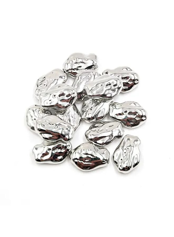 Golden Irregular Flat Beads 10pcs DIY Jewelry Making Craft Supplies - Image 2